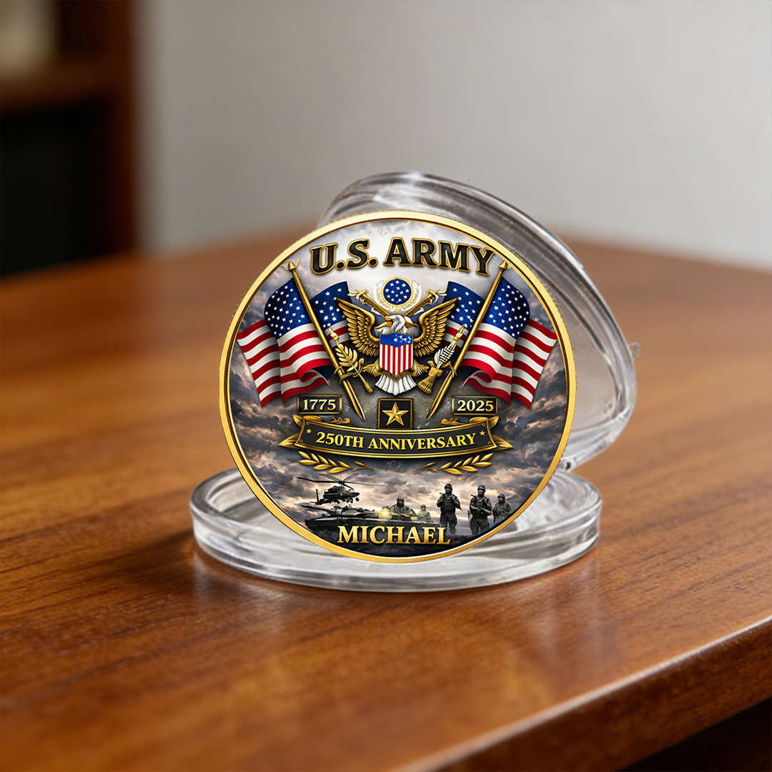 USA 250th Anniversary U.S. Army - Custom Name Printed Commemorative Coin