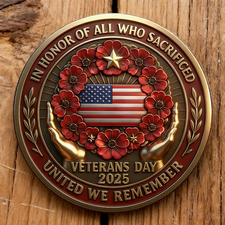 Poppy Remembrance Military Challenge Coin | Honor Fallen Heroes, Uphold “Lest We Forget” Legacy