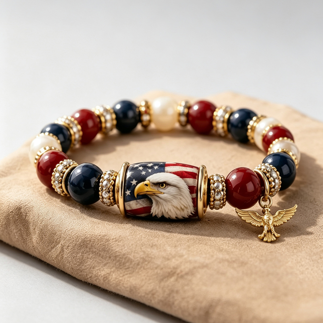 American Eagle Bracelet 1776–2026 | Patriotic Freedom Beaded Jewelry 🦅