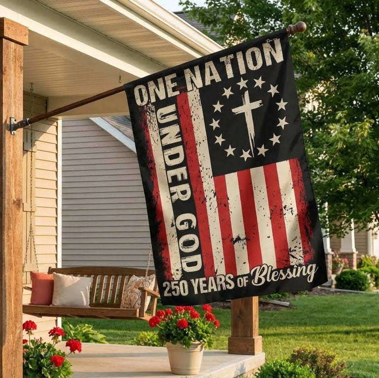 One Nation Under God 250 Years of Blessing 1776 2026 Patriotic Flag