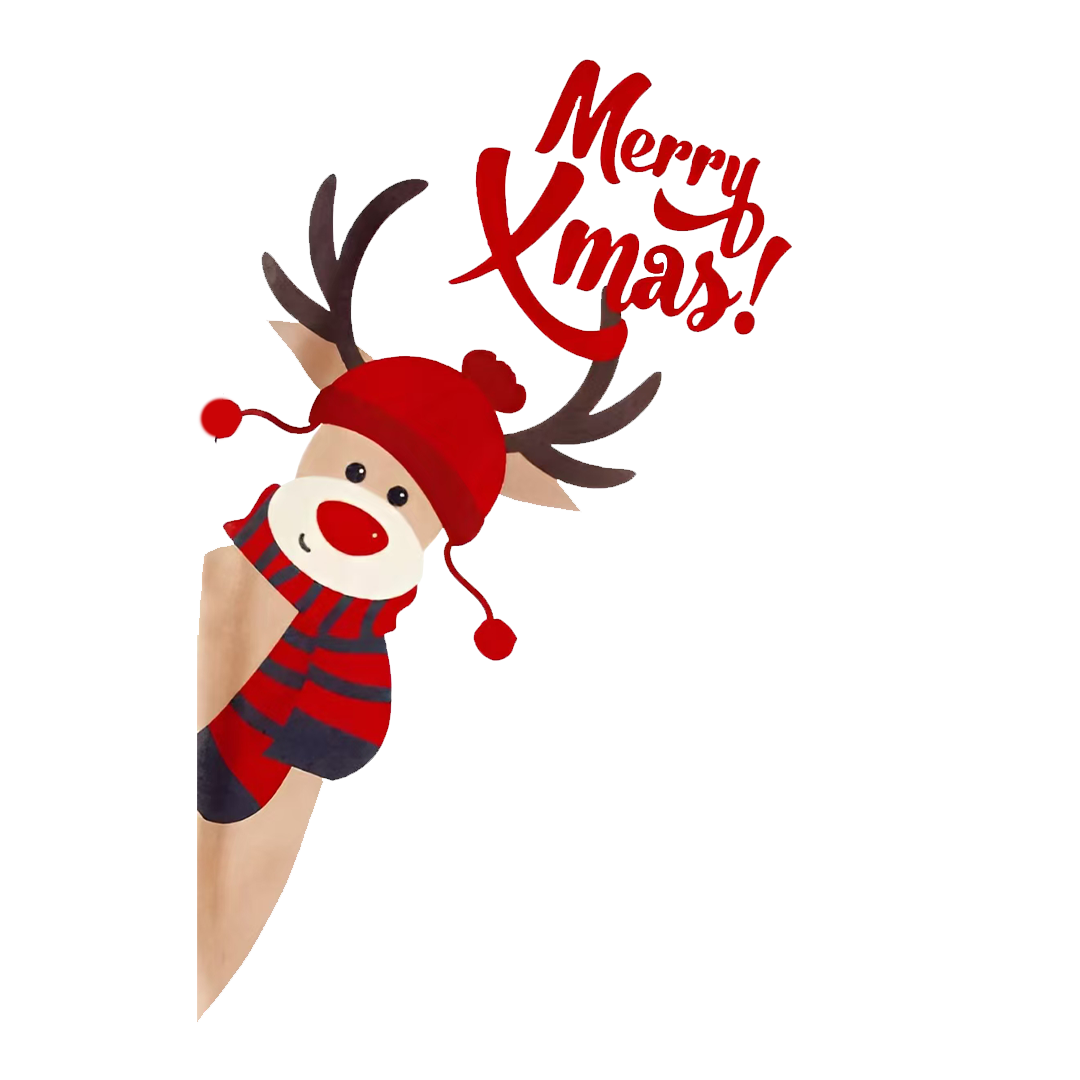 Merry Christmas Reindeer Sticker