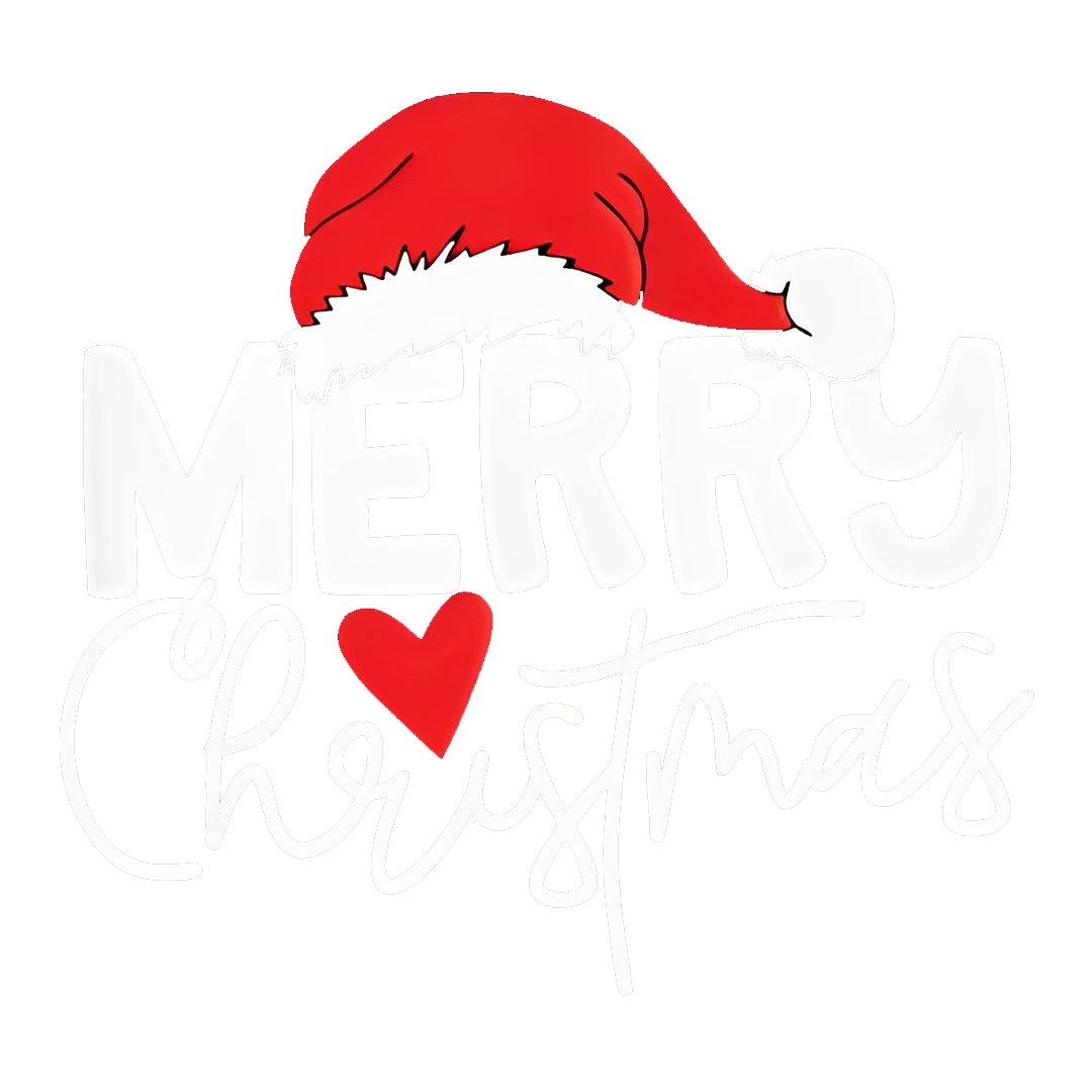 Merry Christmas Red Heart Sticker