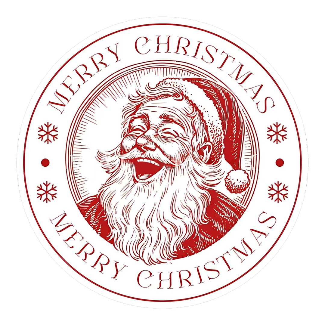 Merry Christmas Laughing Santa Sticker