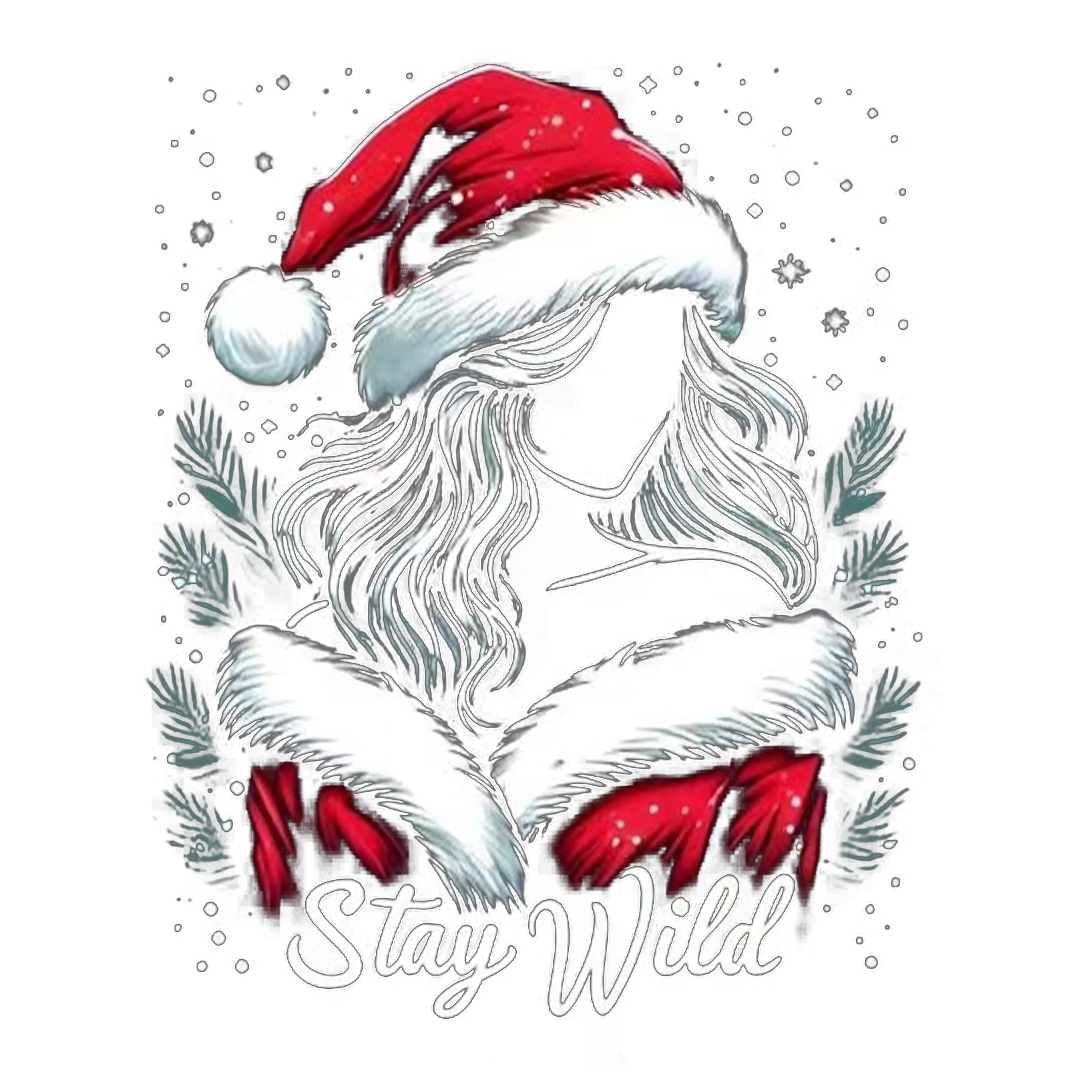 Stay Wild Female Santa Sticker