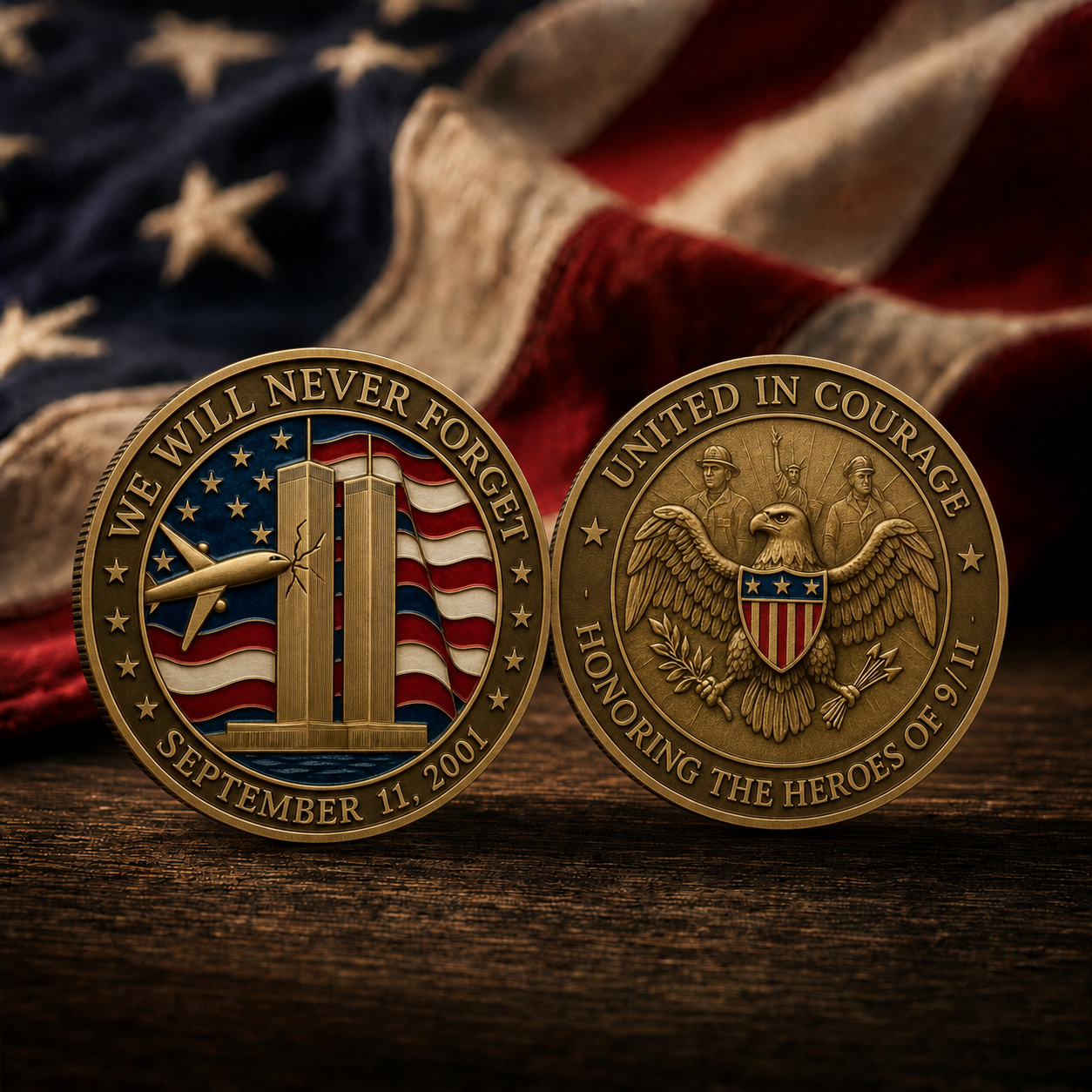 Never Forget 9/11 – 25th Anniversary Heroes Memorial Coin 🦅