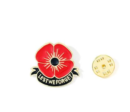 Lest We Forget Poppy Brooch