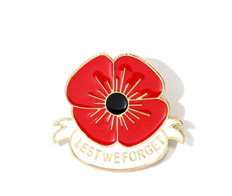 Lest We Forget Poppy Brooch