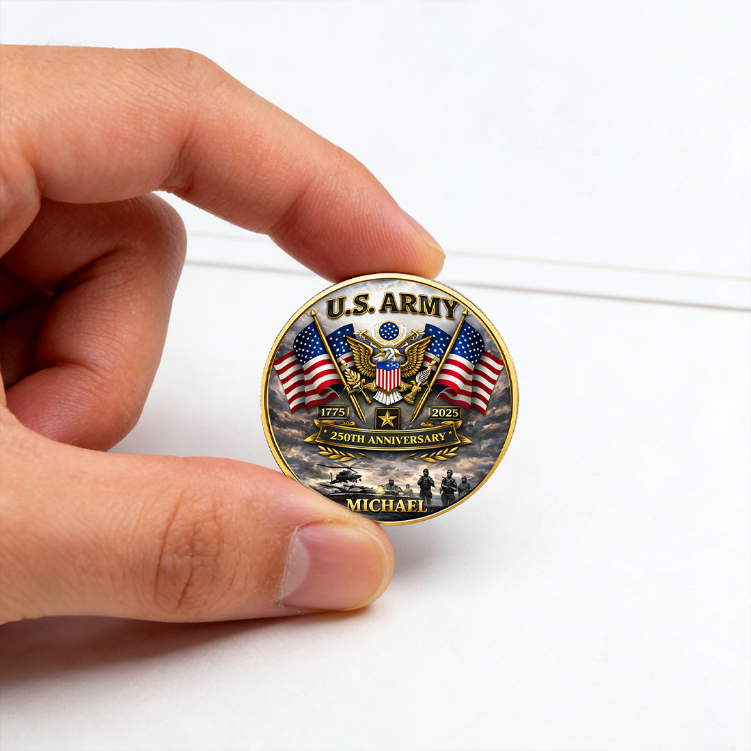 USA 250th Anniversary U.S. Army - Custom Name Printed Commemorative Coin