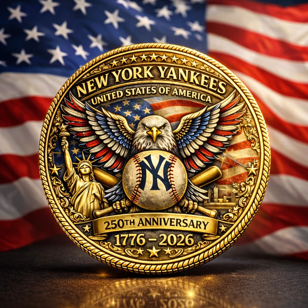 New York Yankees Baseball 250th Anniversary America Gold/ Silver Coin