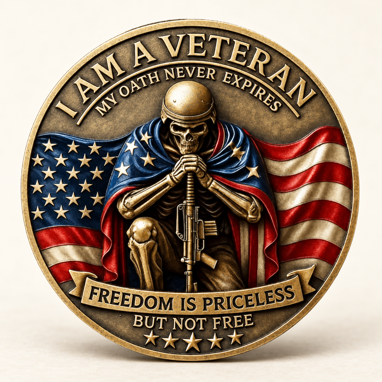 I Am a Veteran – My Oath Never Expires 🪖 Military Collectible Coin 🎖️