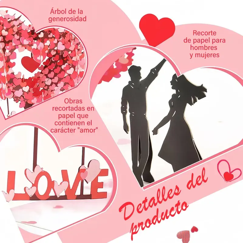 3D Valentine's Day Anniversary Card with Love Tree & Hearts