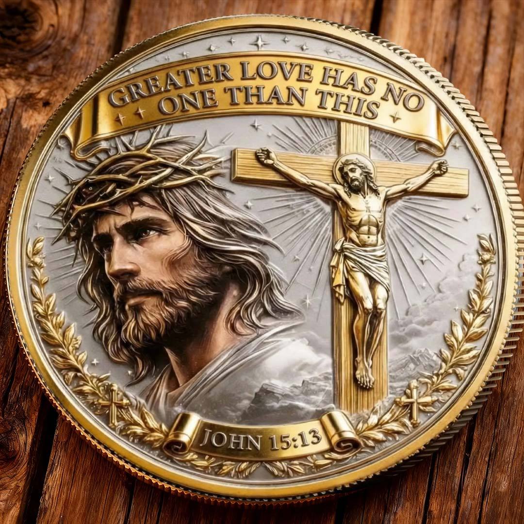 🏆NEW YEAR 60% OFF - ✝️Greater Love Christian Commemorative Coin 🕊️