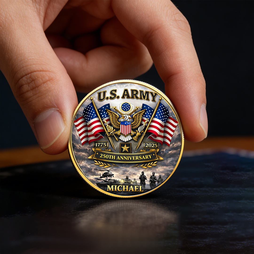 USA 250th Anniversary U.S. Army - Custom Name Printed Commemorative Coin