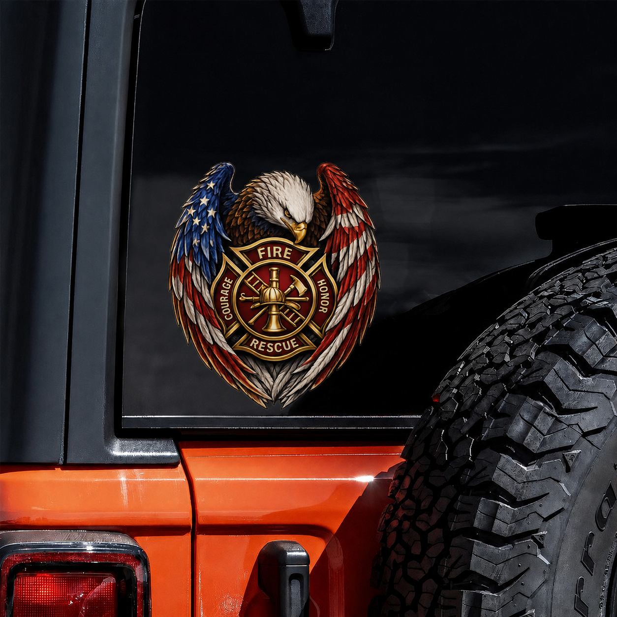 🔥 9/11 Never Forget Firefighter Eagle Memorial Car Deca