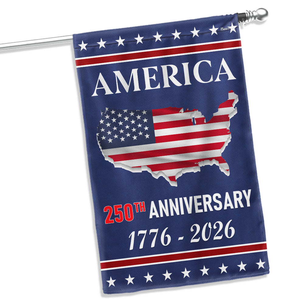 Flagwix American Flag - 250th Anniversary Semiquincentennial America Map Flag