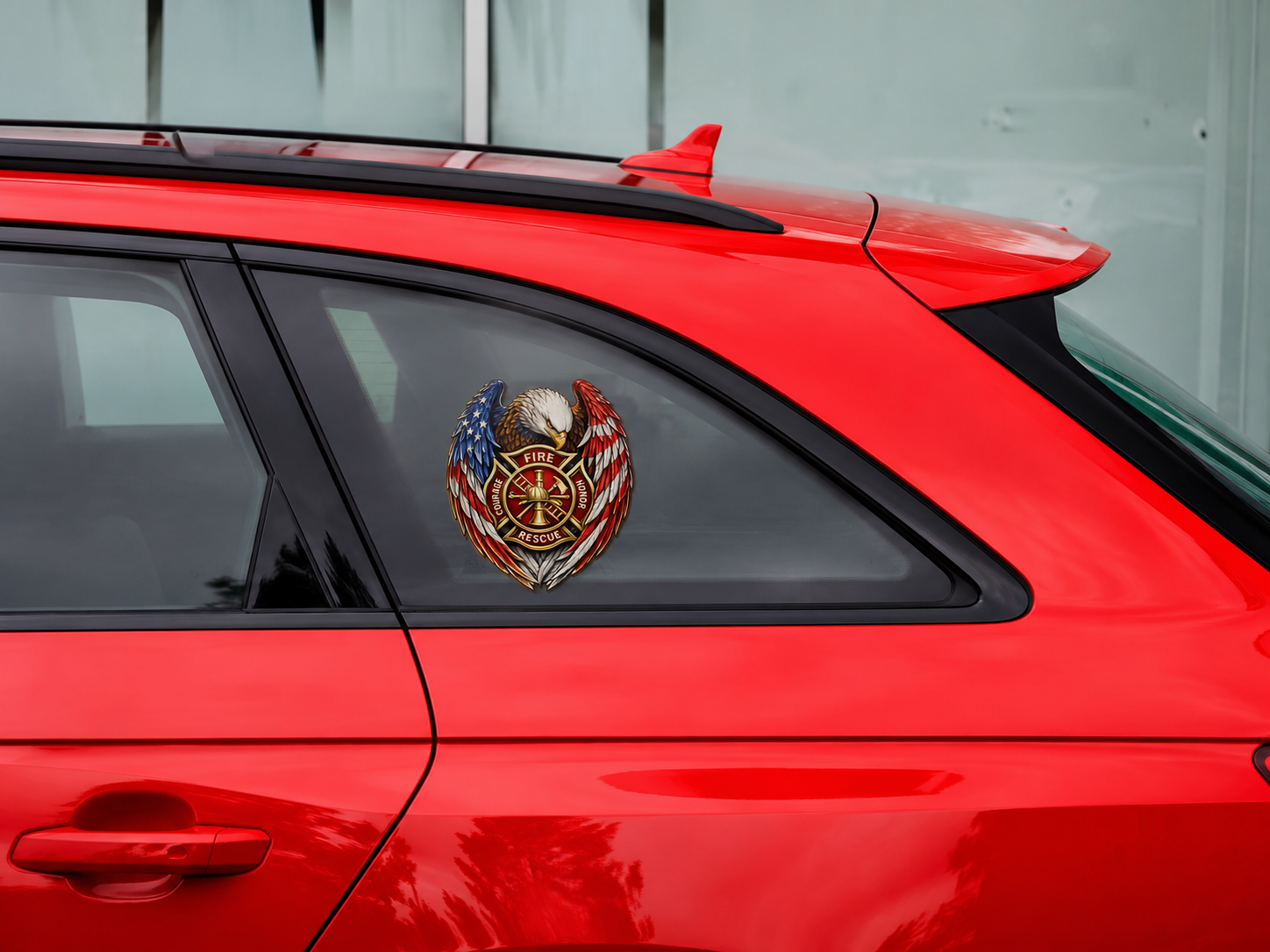 🔥 9/11 Never Forget Firefighter Eagle Memorial Car Deca