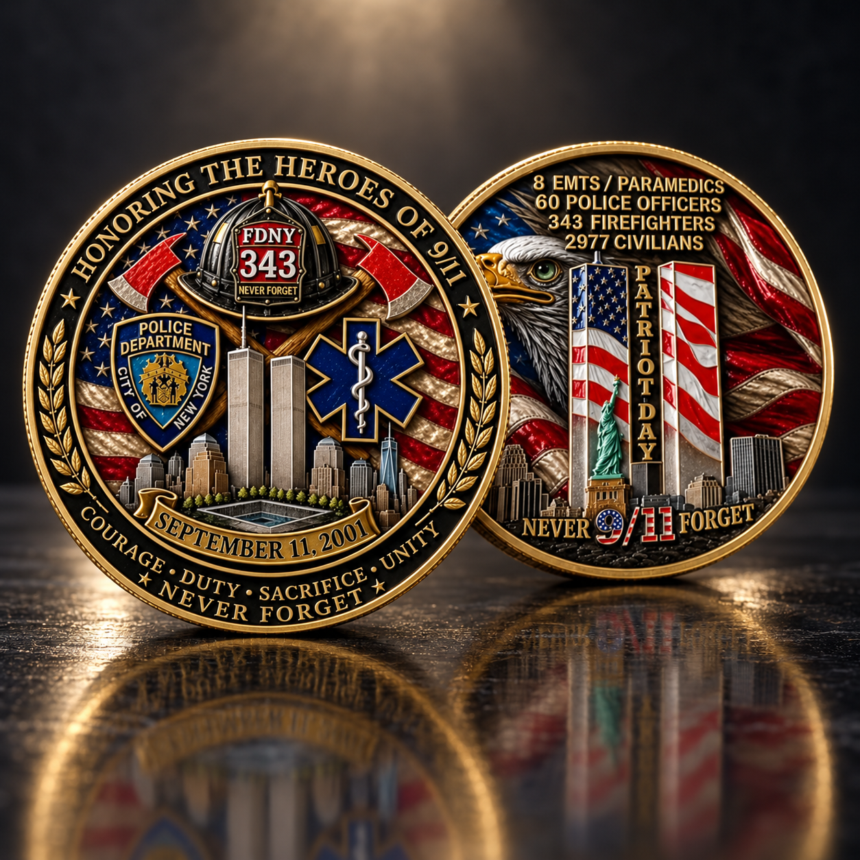 9/11 Memorial Coin – Honoring the Heroes of September 11