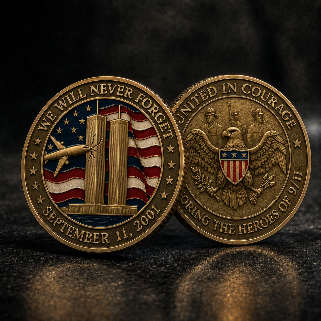 Never Forget 9/11 – 25th Anniversary Heroes Memorial Coin 🦅