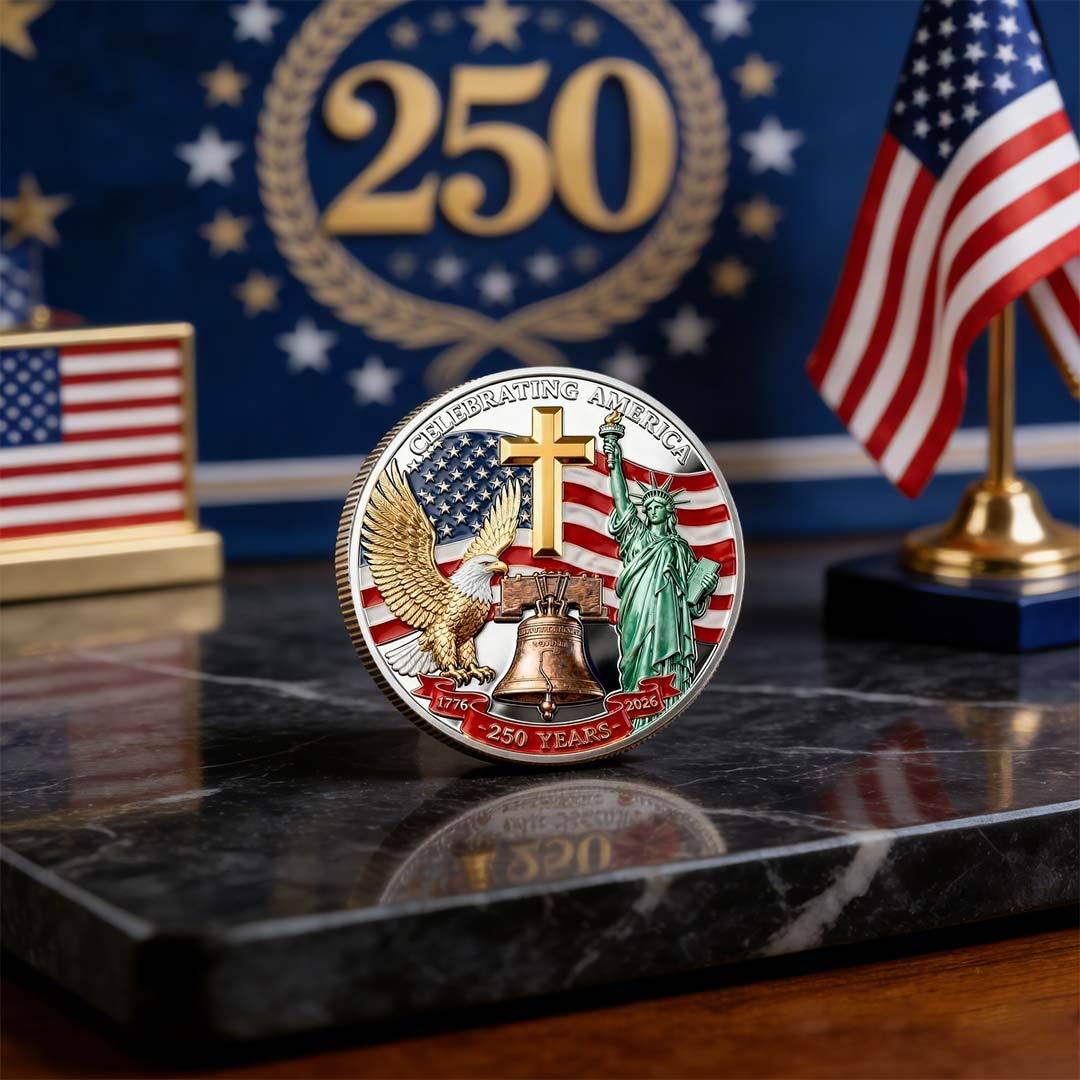 Flash Sale 60% OFF -“250 Years of Freedom” – America Semiquincentennial Commemorative Coin (1776–2026) 🇺🇸🪙
