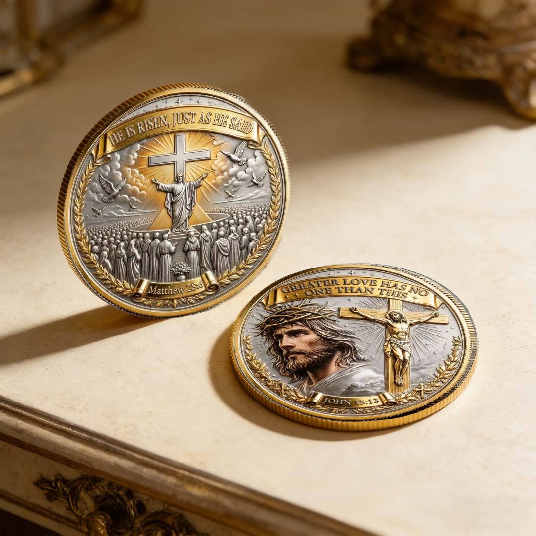 🏆NEW YEAR 60% OFF - ✝️Greater Love Christian Commemorative Coin 🕊️