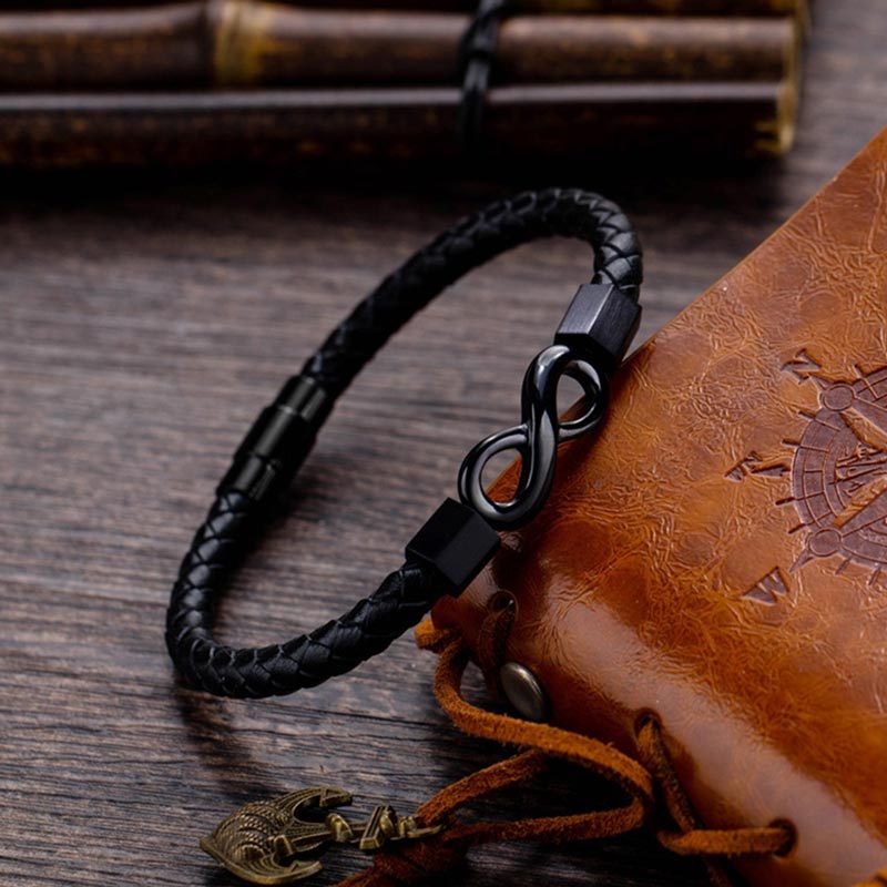 For Grandson - Grandmother and Grandson A link That  Can Never Be Undone Ceramic Infinity Braided Bracelet