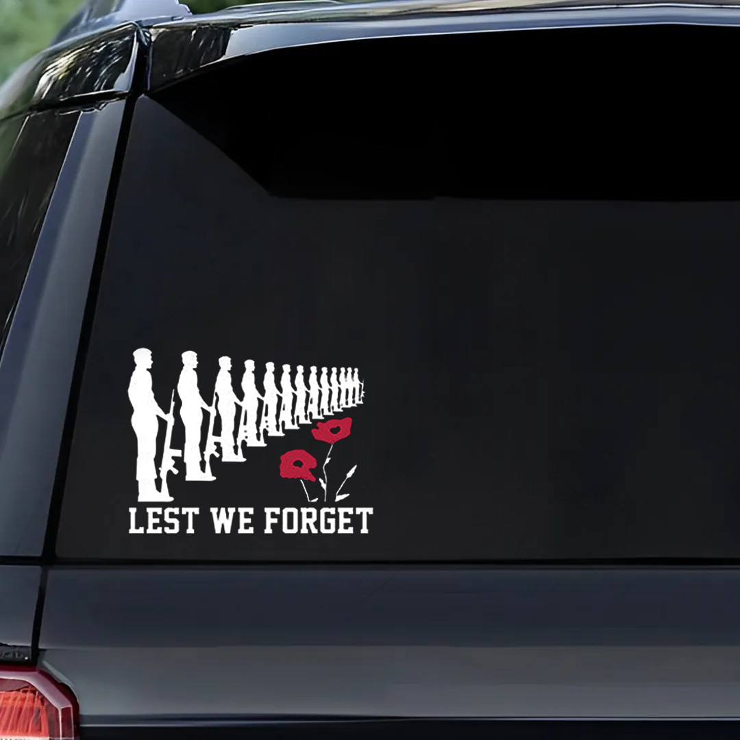 Lest We Forget Decal, Remembrance Day Sticker – rearwiper