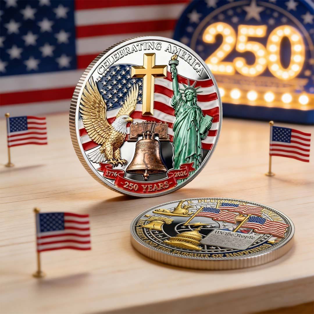 Flash Sale 60% OFF -“250 Years of Freedom” – America Semiquincentennial Commemorative Coin (1776–2026) 🇺🇸🪙