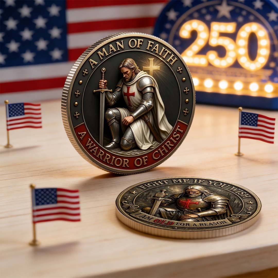 ⚔️ “Old Knight – A Warrior of Christ” Commemorative Coin 🛡️