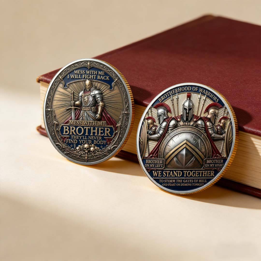 🏆Last Day 60% OFF - Brotherhood Warriors Commemorative Challenge Coin ⚔️🛡️🪙