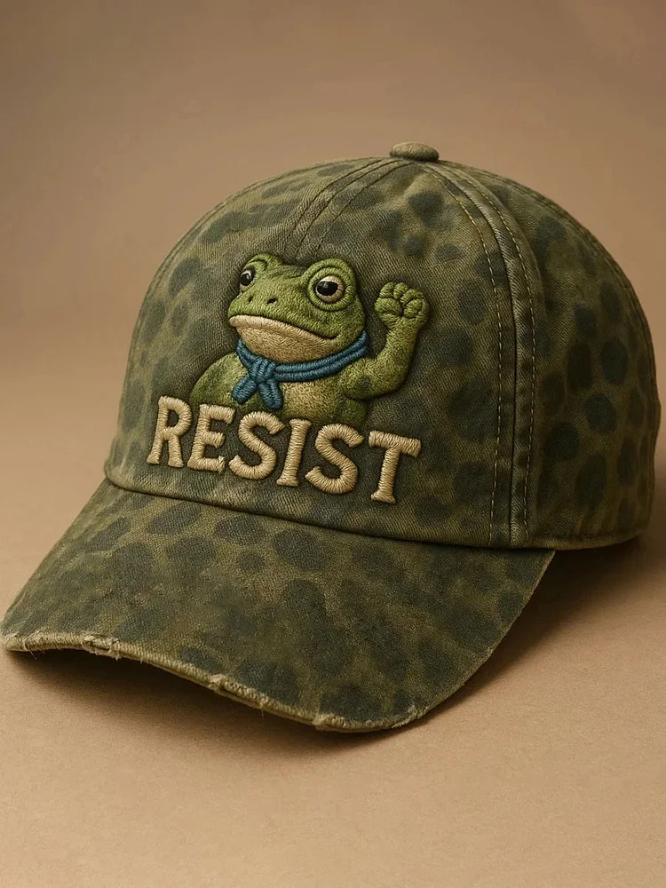Resist Frog Print Casual Unisex Hat