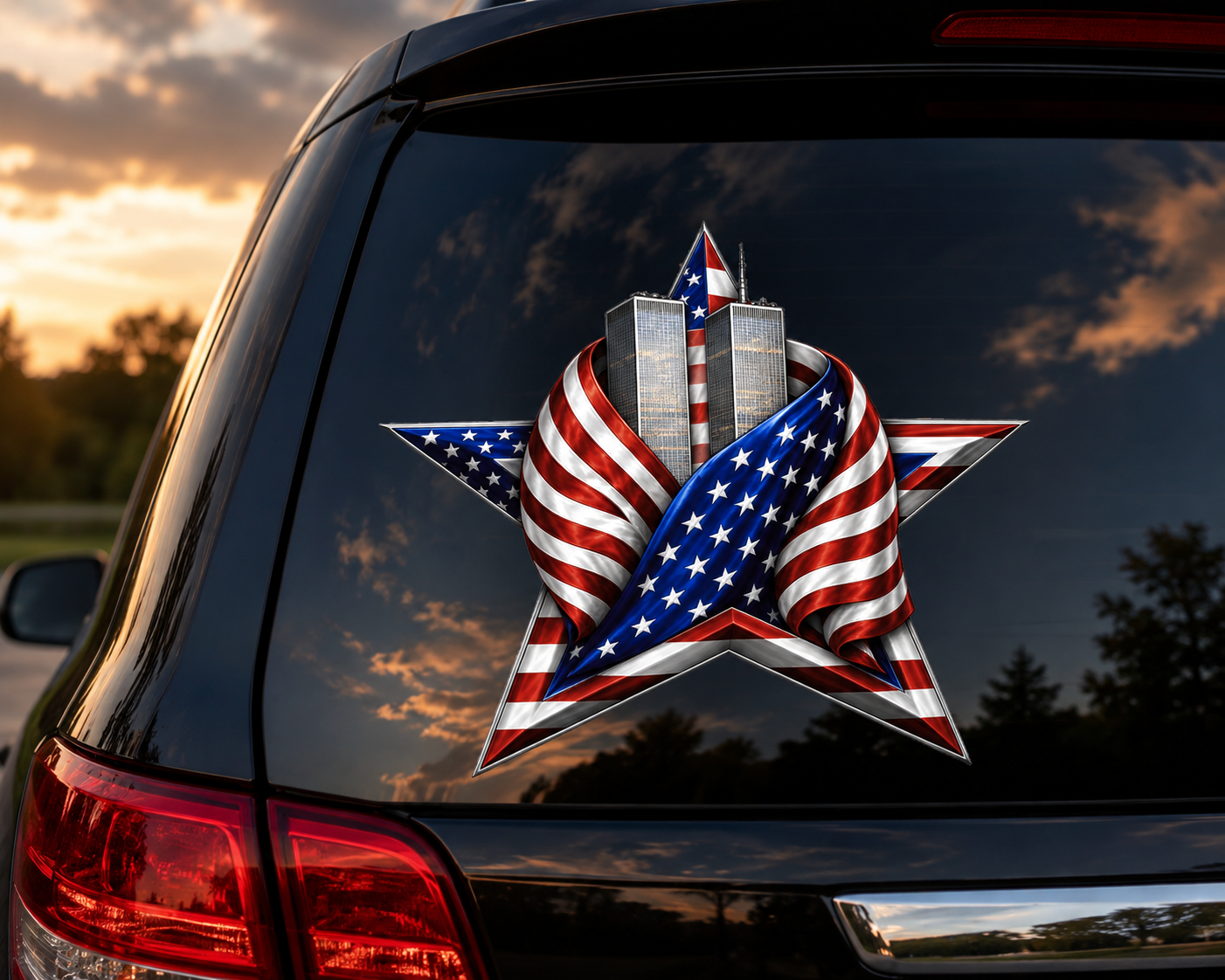 9/11 Never Forget Patriotic Memorial Car Decal