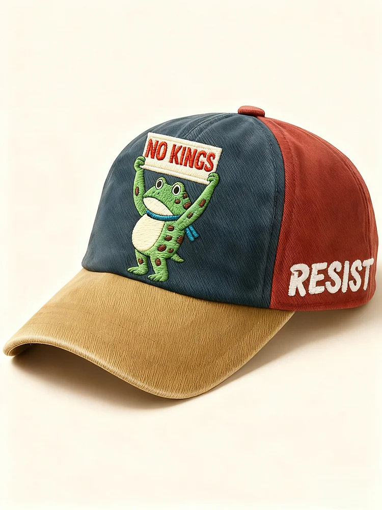 Unisex Resist Frog No Kings In America Printed Hat