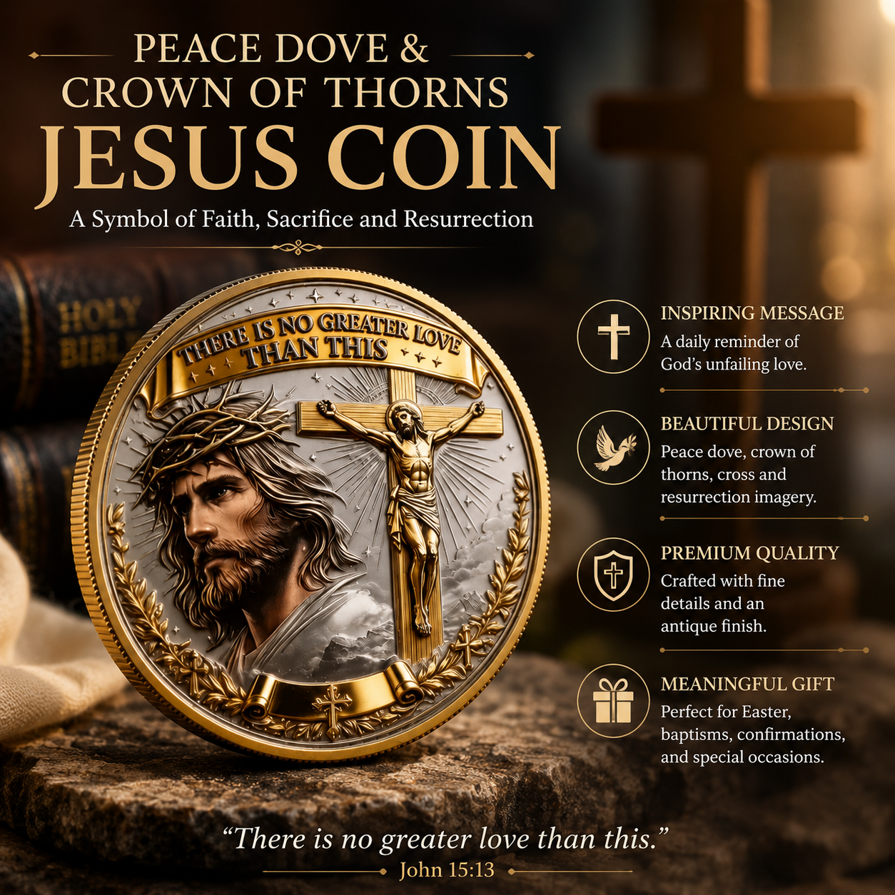 ✝️ Resurrection Faith Coin – A Symbol of Hope & Eternal Love