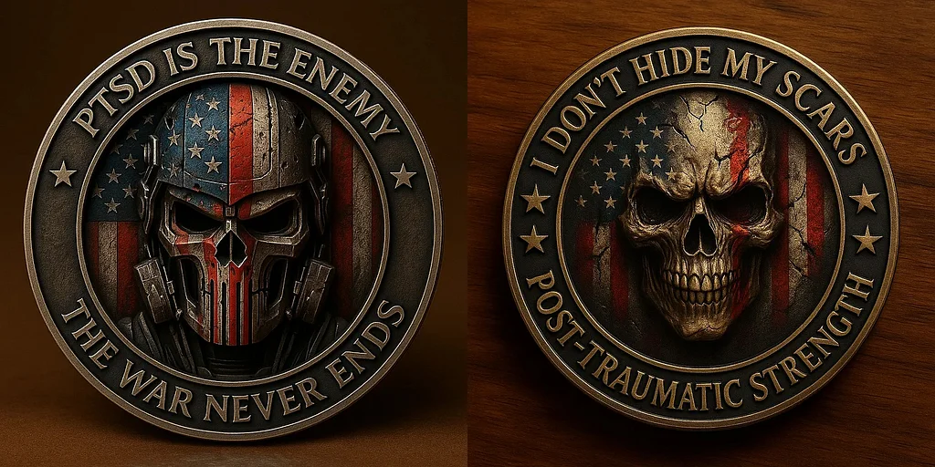 PTSD Is the Enemy – PTSD Warrior Coin of Strength & Survival