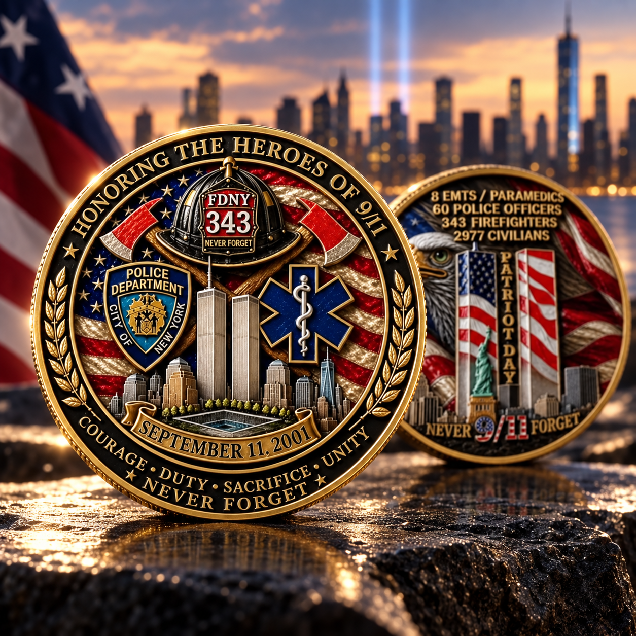 9/11 Memorial Coin – Honoring the Heroes of September 11