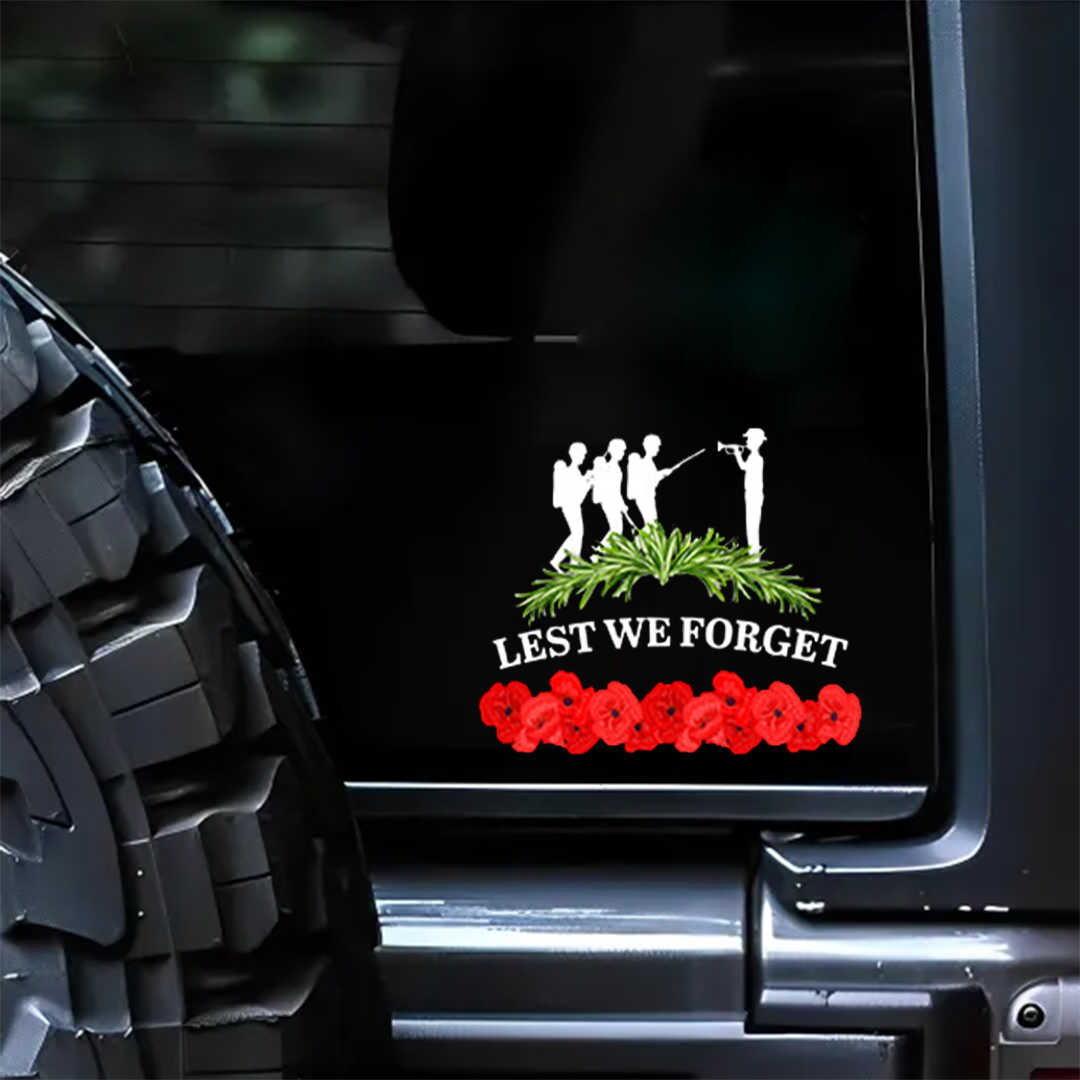Lest We Forget  Sticker, Anzac Day Veteran Sticker-A0039