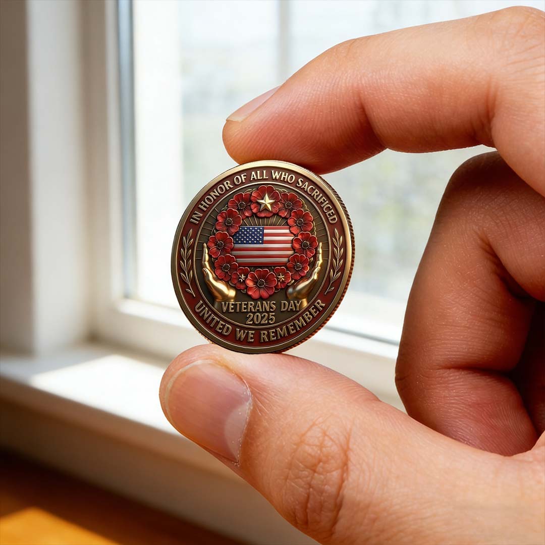 Poppy Remembrance Military Challenge Coin | Honor Fallen Heroes, Uphold “Lest We Forget” Legacy