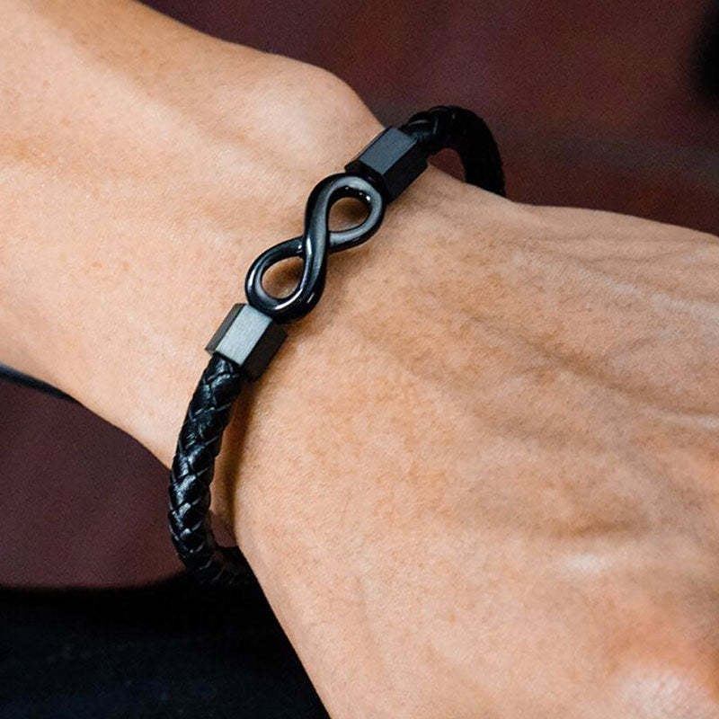 For Grandson - Grandmother and Grandson A link That  Can Never Be Undone Ceramic Infinity Braided Bracelet
