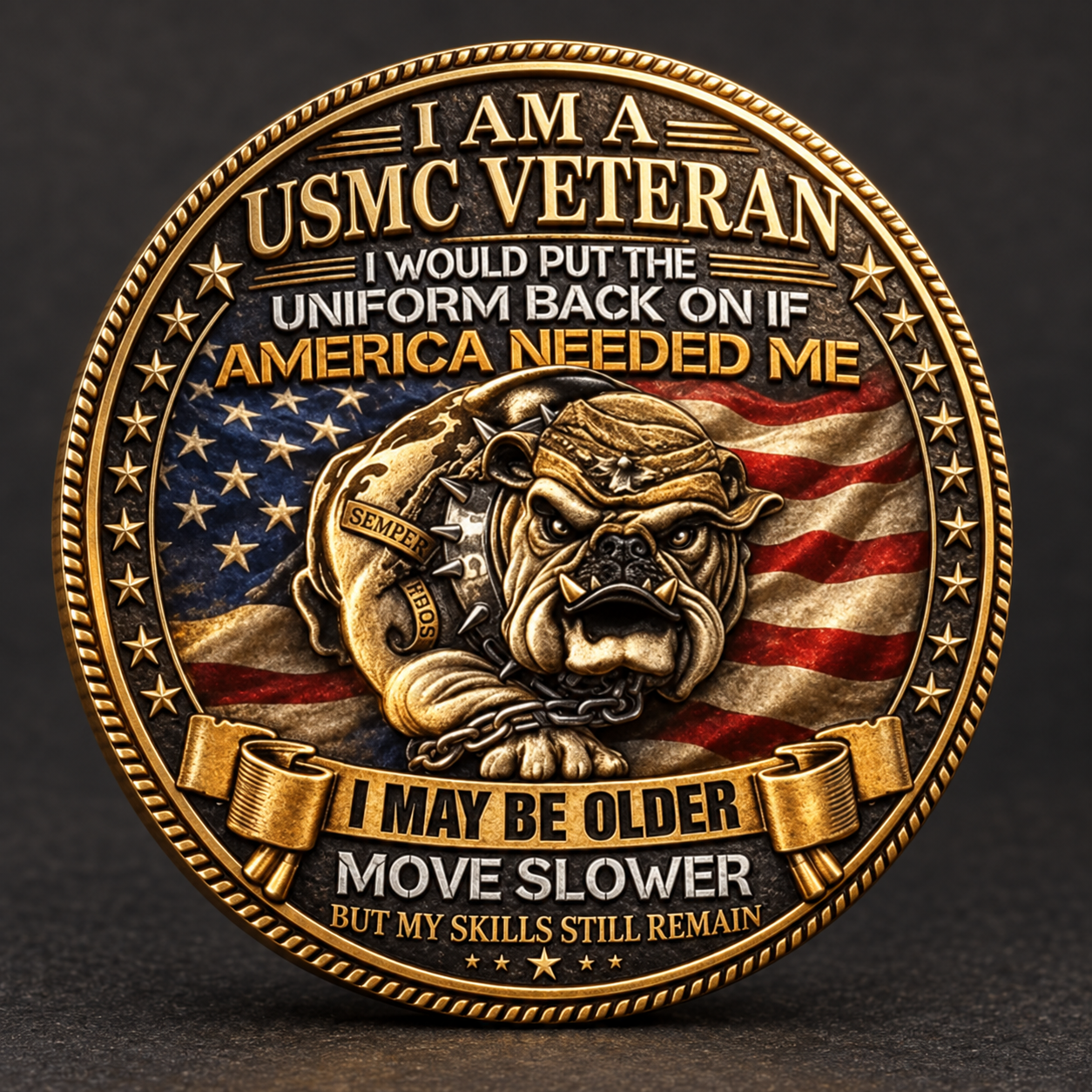 USMC Veteran Bulldog Challenge Coin