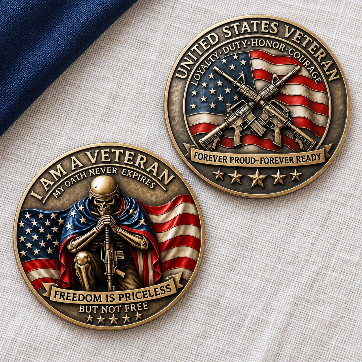 I Am a Veteran – My Oath Never Expires 🪖 Military Collectible Coin 🎖️