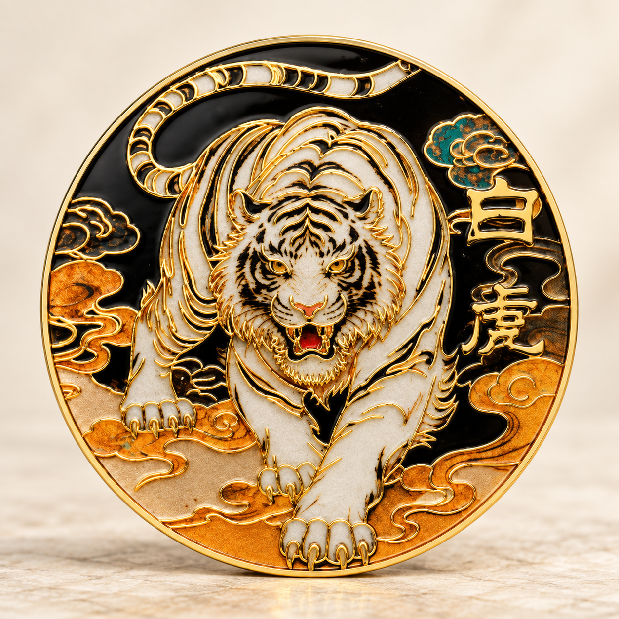 White Tiger Coin – Chinese Zodiac Animal Kingdom Collectible