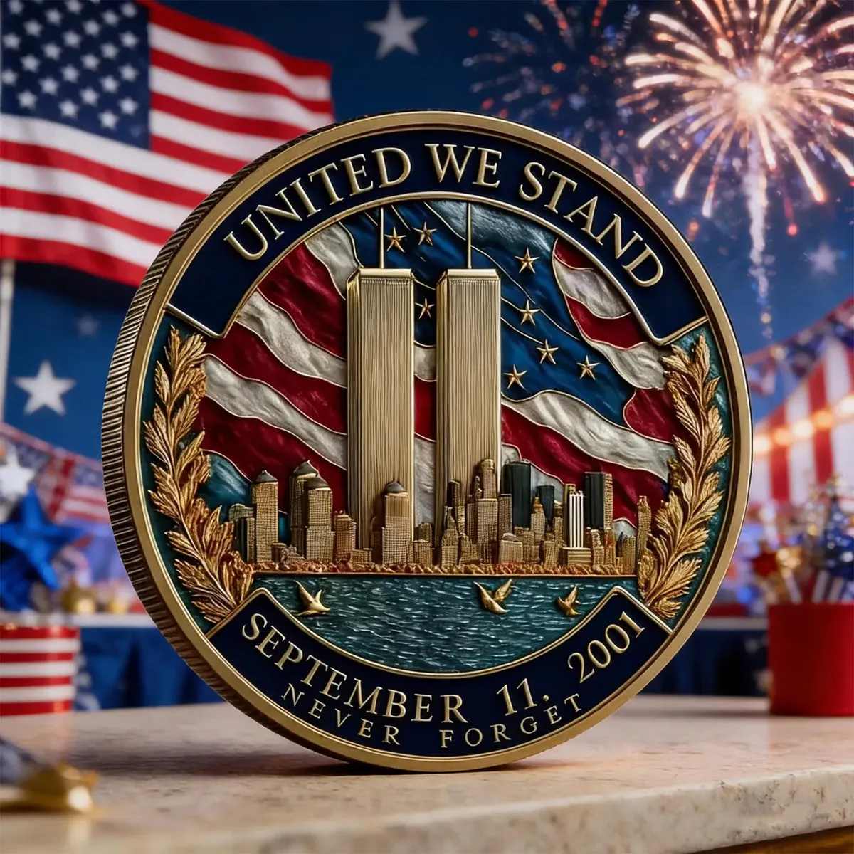 9/11 United We Stand Memorial Coin – September 11, 2001 Never Forget | Patriotic Remembrance Challenge Coin 🎖️ | Last Day 50% OFF 🔥