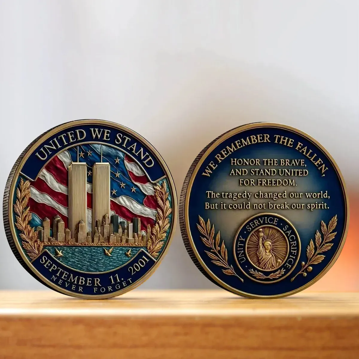 9/11 United We Stand Memorial Coin – September 11, 2001 Never Forget | Patriotic Remembrance Challenge Coin 🎖️ | Last Day 50% OFF 🔥