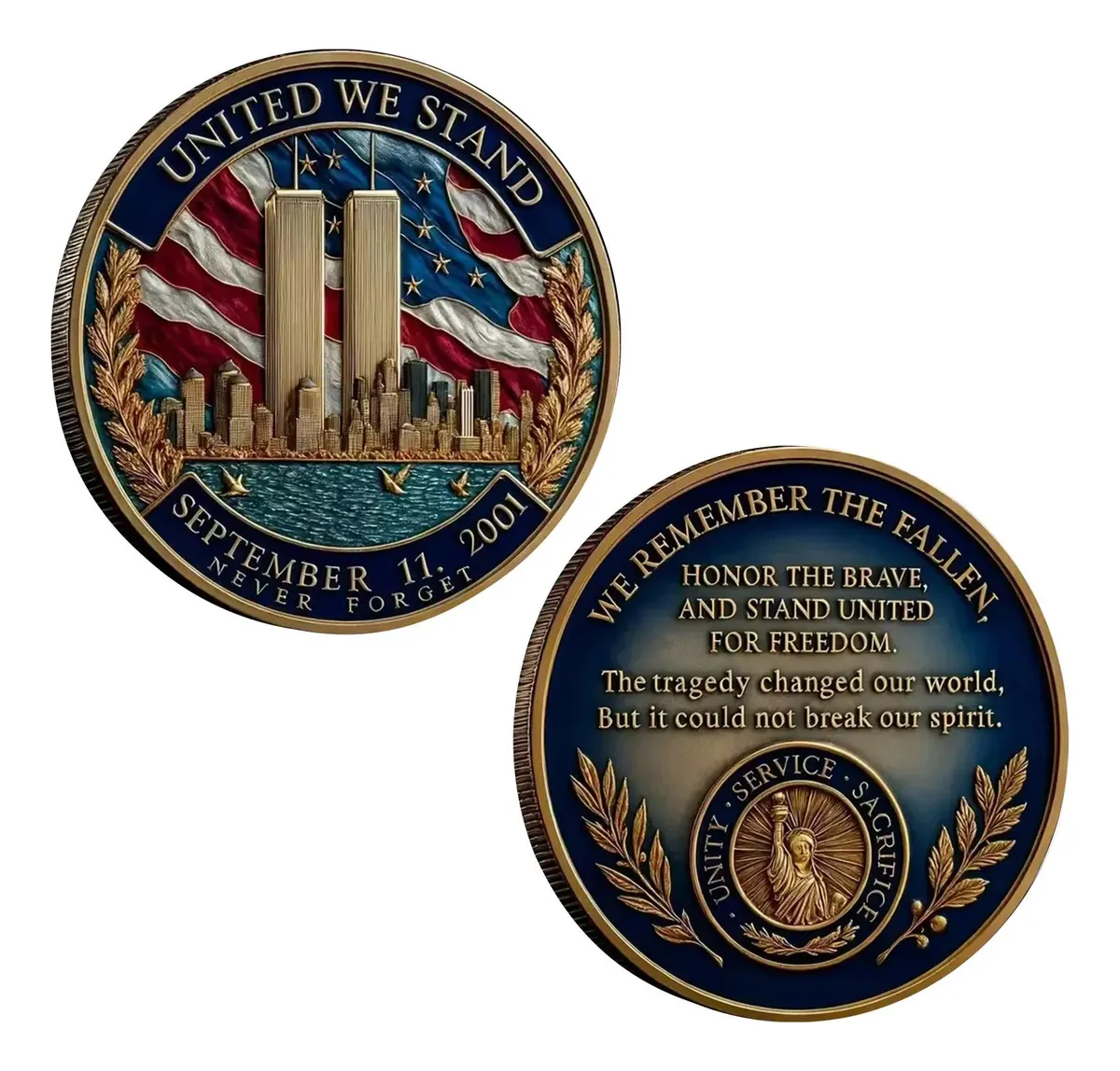 9/11 United We Stand Memorial Coin – September 11, 2001 Never Forget | Patriotic Remembrance Challenge Coin 🎖️ | Last Day 50% OFF 🔥