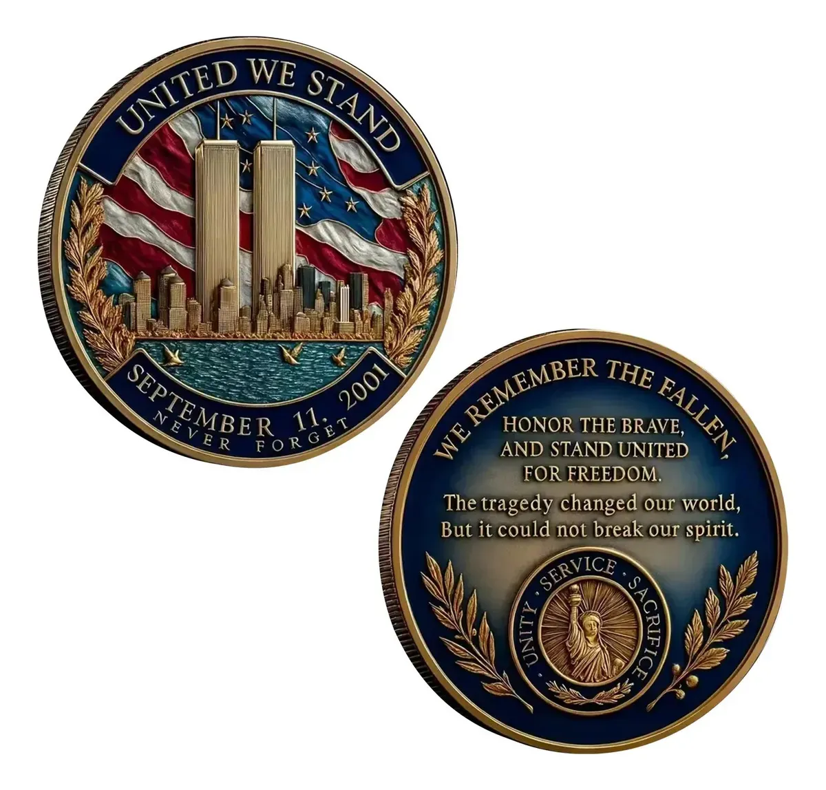 9/11 United We Stand Memorial Coin – September 11, 2001 Never Forget | Patriotic Remembrance Challenge Coin 🎖️ | Last Day 50% OFF 🔥