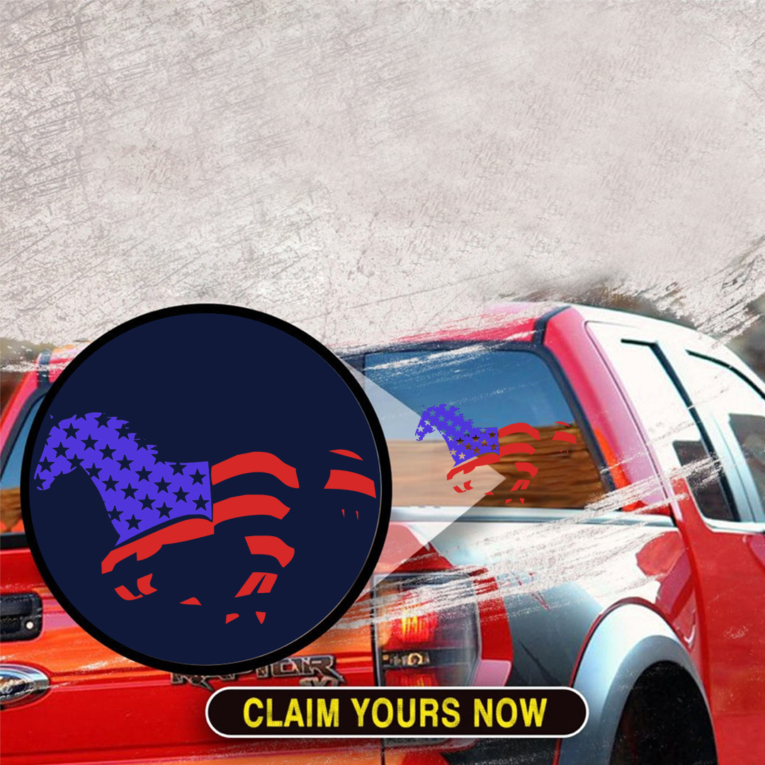 Horse-Shaped Stars And Strips Veterans Stickers-Independence Day Sticker