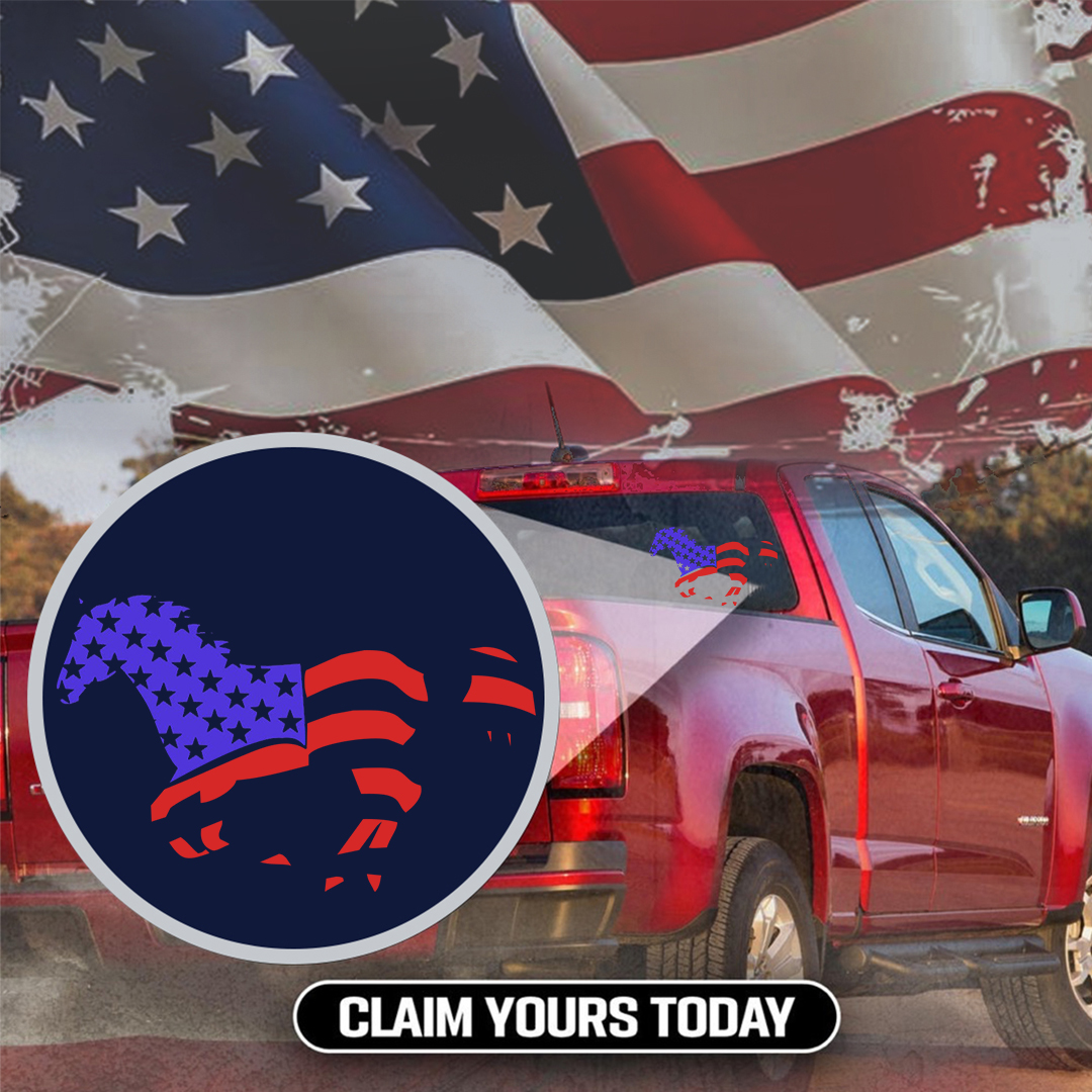 Horse-Shaped Stars And Strips Veterans Stickers-Independence Day Sticker