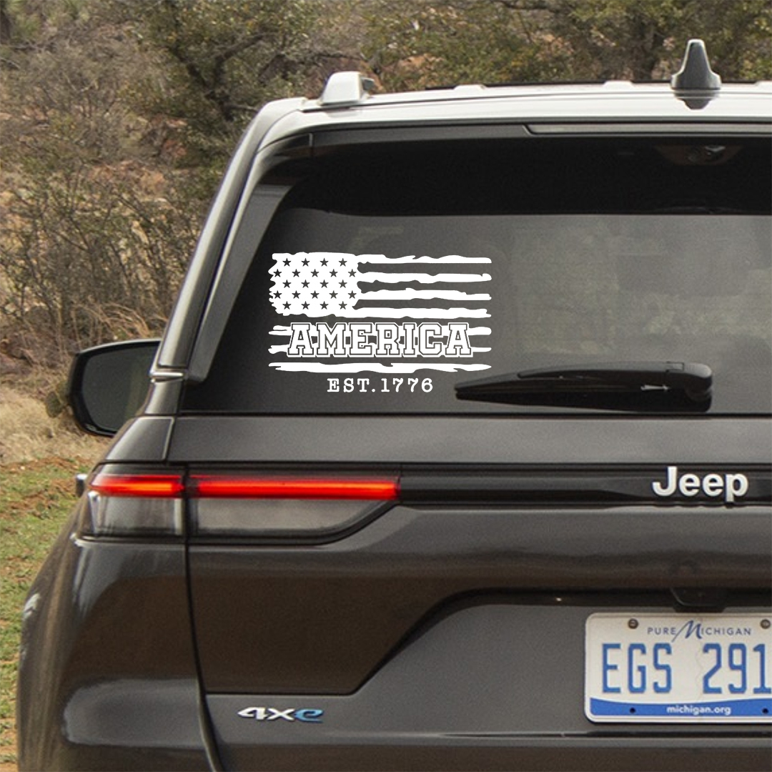 AMERICA EST. 1776 Veterans Stickers-Independence Day Sticker