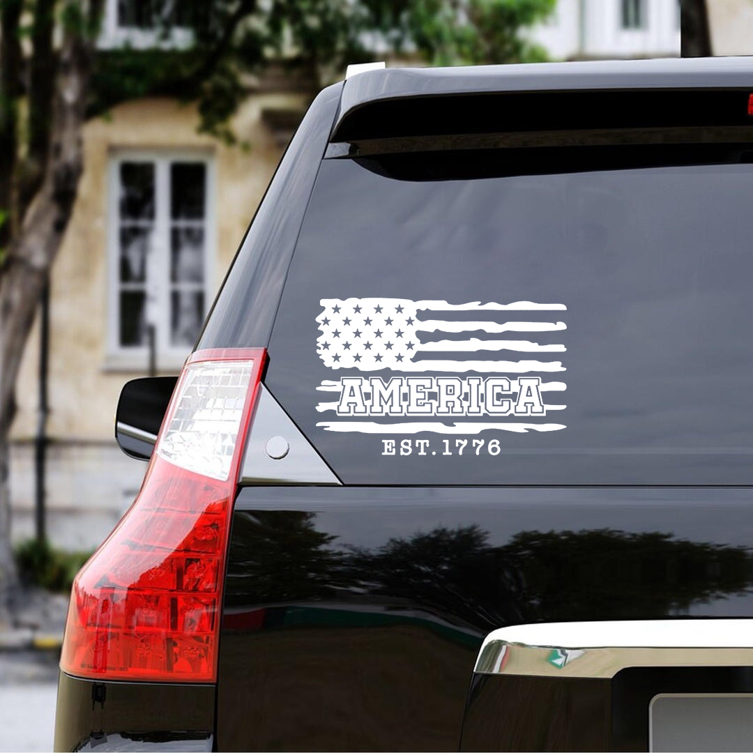 AMERICA EST. 1776 Veterans Stickers-Independence Day Sticker