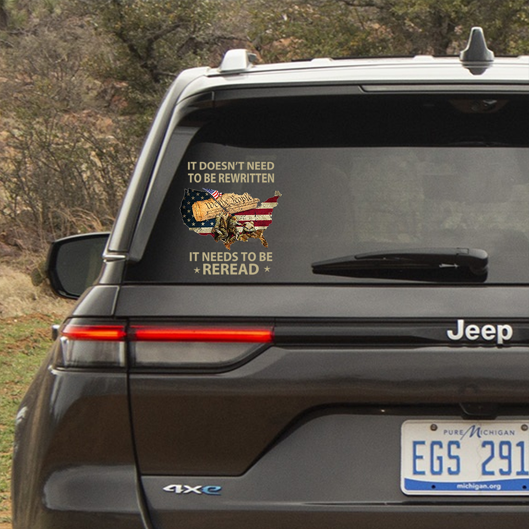 Reread The Declaration of Independence Veterans Stickers-Independence Day Sticker